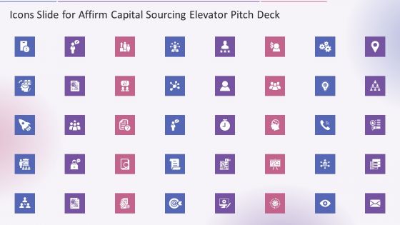 Icons Slide For Affirm Capital Sourcing Elevator Pitch Deck Sample PDF