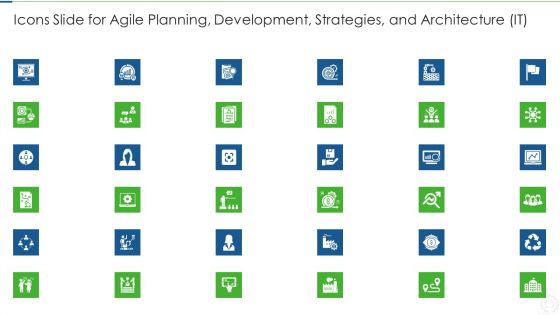 Icons Slide For Agile Planning Development Strategies And Architecture IT Professional PDF