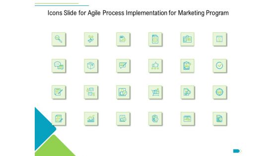 Icons Slide For Agile Process Implementation For Marketing Program Ppt Gallery Model PDF