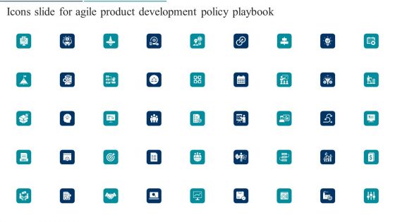 Icons Slide For Agile Product Development Policy Playbook Download PDF