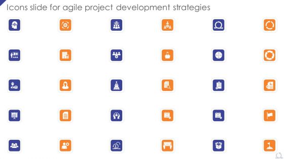 Icons Slide For Agile Project Development Strategies Elements PDF