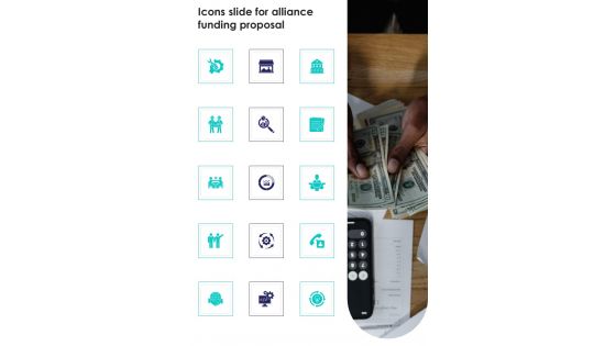 Icons Slide For Alliance Funding Proposal One Pager Sample Example Document