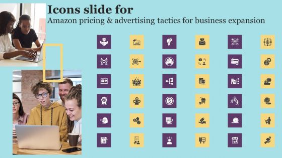 Icons Slide For Amazon Pricing And Advertising Tactics For Business Expansion Infographics PDF