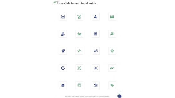 Icons Slide For Anti Fraud Guide One Pager Sample Example Document Icons Slide For Anti Fraud Guide One Pager Sample Example Document