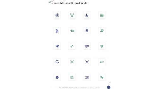 Icons Slide For Anti Fraud Guide One Pager Sample Example Document