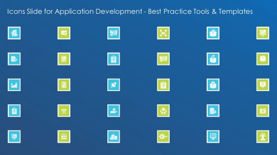 Icons Slide For Application Development Best Practice Tools And Templates Guidelines PDF