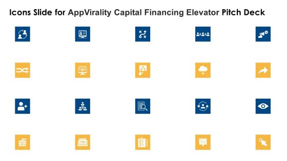 Icons Slide For Appvirality Capital Financing Elevator Pitch Deck Infographics PDF