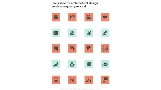 Icons Slide For Architectural Design Services Request Proposal One Pager Sample Example Document Icons Slide For Architectural Design Services Request Proposal One Pager Sample Example Document