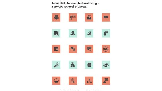 Icons Slide For Architectural Design Services Request Proposal One Pager Sample Example Document