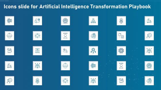 Icons Slide For Artificial Intelligence Transformation Playbook Themes PDF