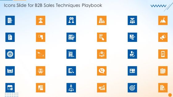 Icons Slide For B2B Sales Techniques Playbook Inspiration PDF