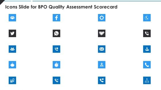 Icons Slide For BPO Quality Assessment Scorecard Demonstration PDF