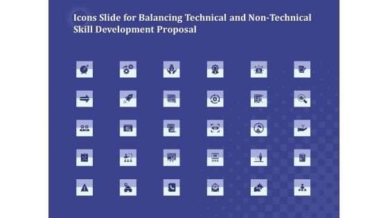 Icons Slide For Balancing Technical And Non Technical Skill Development Proposal Guidelines PDF