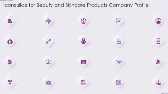 Icons Slide For Beauty And Skincare Products Company Profile Rules PDF