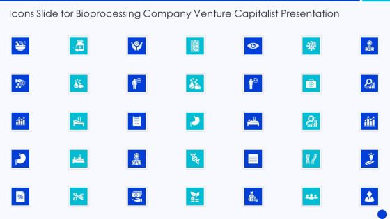 Icons Slide For Bioprocessing Company Venture Capitalist Presentation Introduction PDF