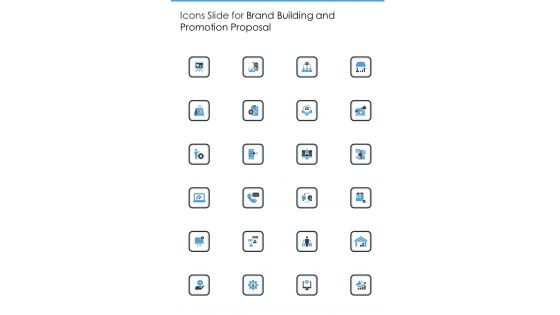 Icons Slide For Brand Building And Promotion Proposal One Pager Sample Example Document Icons Slide For Brand Building And Promotion Proposal One Pager Sample Example Document