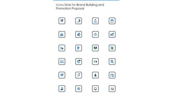 Icons Slide For Brand Building And Promotion Proposal One Pager Sample Example Document