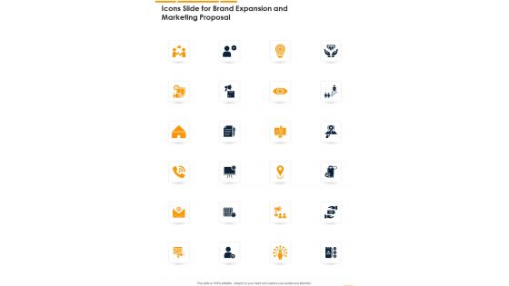 Icons Slide For Brand Expansion And Marketing Proposal One Pager Sample Example Document
