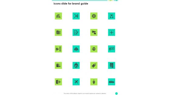 Icons Slide For Brand Guide One Pager Sample Example Document