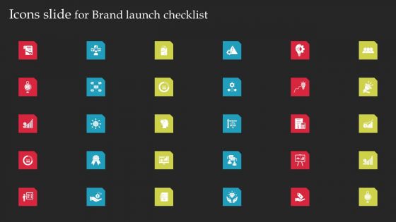Icons Slide For Brand Launch Checklist Ppt Slides Mockup PDF