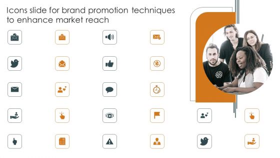 Icons Slide For Brand Promotion Techniques To Enhance Market Reach Topics PDF