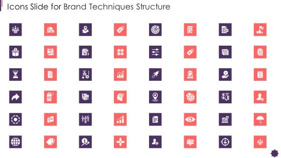 Icons Slide For Brand Techniques Structure Template PDF