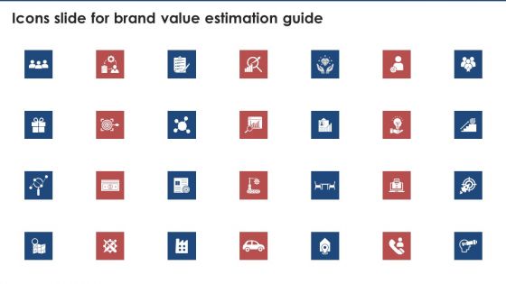 Icons Slide For Brand Value Estimation Guide Brochure PDF