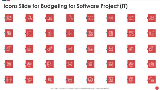 Icons Slide For Budgeting For Software Project IT Sample PDF