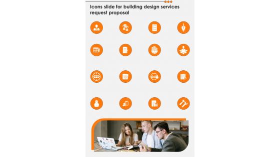 Icons Slide For Building Design Services Request Proposal One Pager Sample Example Document