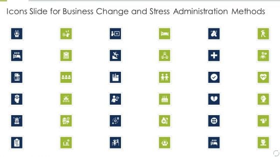 Icons Slide For Business Change And Stress Administration Methods Brochure PDF