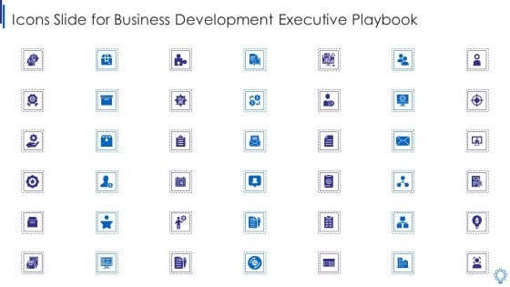 Icons Slide For Business Development Executive Playbook Pictures PDF