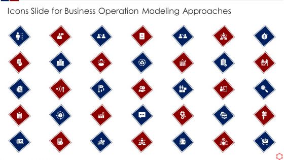 Icons Slide For Business Operation Modeling Approaches Rules PDF