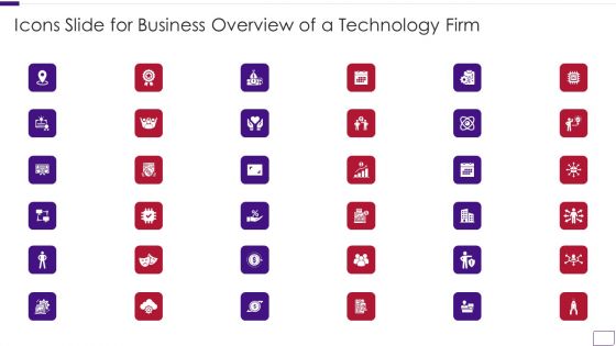 Icons Slide For Business Overview Of A Technology Firm Pictures PDF