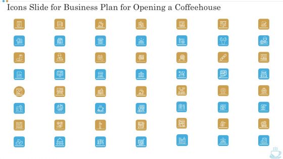 Icons Slide For Business Plan For Opening A Coffeehouse Ppt Icon Portrait PDF
