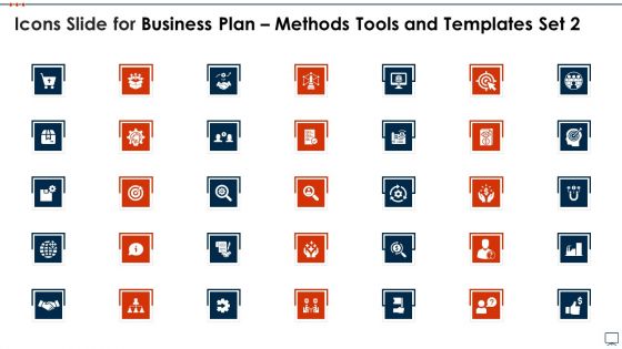 Icons Slide For Business Plan Methods Tools And Templates Set 2 Demonstration PDF