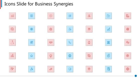 Icons Slide For Business Synergies Ppt Pictures Design Ideas PDF