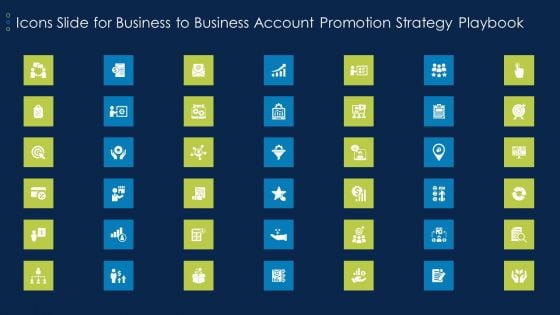 Icons Slide For Business To Business Account Promotion Strategy Playbook Brochure PDF