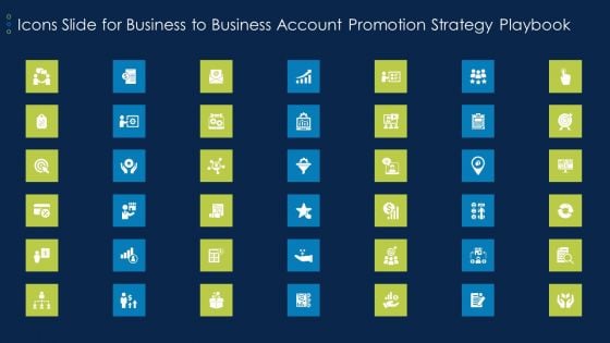 Icons Slide For Business To Business Account Promotion Strategy Playbook Brochure PDF