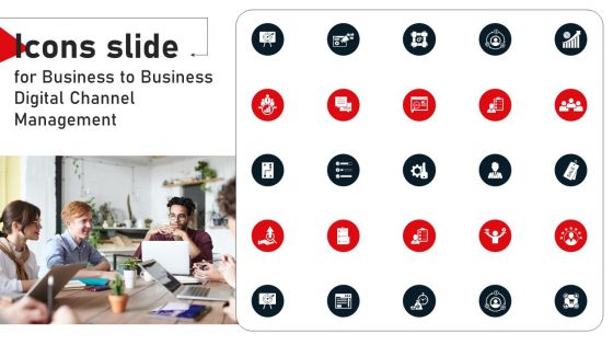 Icons Slide For Business To Business Digital Channel Management Brochure PDF