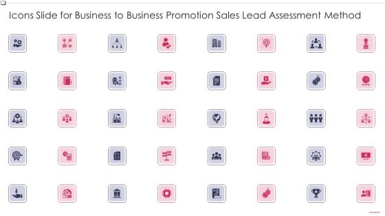 Icons Slide For Business To Business Promotion Sales Lead Assessment Method Structure PDF