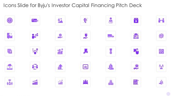 Icons Slide For Byjus Investor Capital Financing Pitch Deck Demonstration PDF