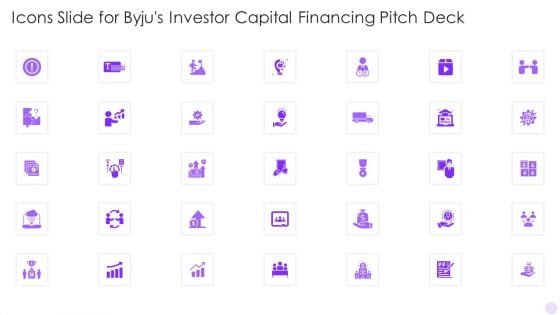 Icons Slide For Byjus Investor Capital Financing Pitch Deck Demonstration PDF