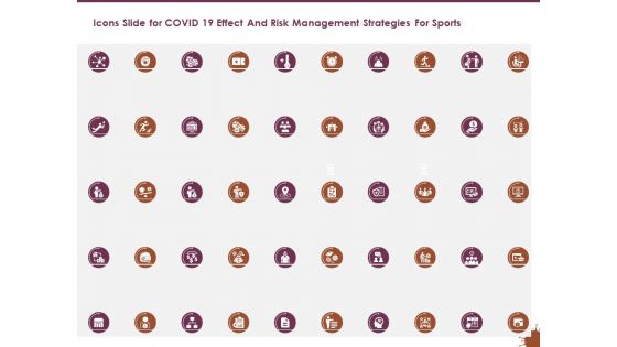 Icons Slide For COVID 19 Effect And Risk Management Strategies For Sports Formats PDF