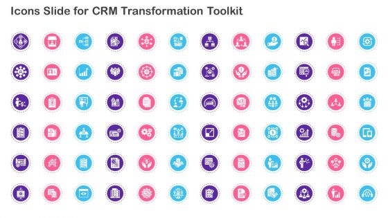 Icons Slide For CRM Transformation Toolkit Ppt PowerPoint Presentation File Samples PDF