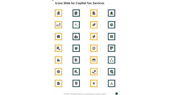 Icons Slide For Capital Tax Services One Pager Sample Example Document