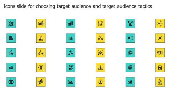 Icons Slide For Choosing Target Audience And Target Audience Tactics Clipart PDF