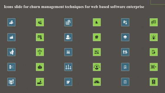 Icons Slide For Churn Management Techniques For Web Based Software Enterprise Ppt PowerPoint Presentation Diagram Templates PDF