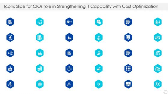 Icons Slide For Cios Role In Strengthening IT Capability With Cost Optimization Guidelines PDF