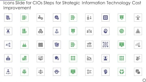 Icons Slide For Cios Steps For Strategic Information Technology Cost Improvement Clipart PDF