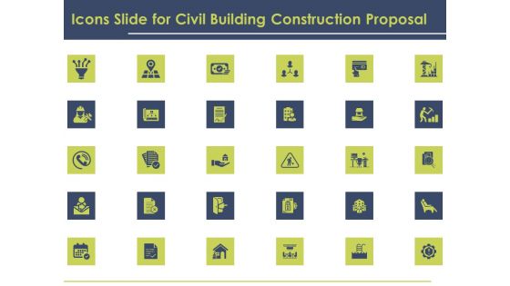 Icons Slide For Civil Building Construction Proposal Summary PDF